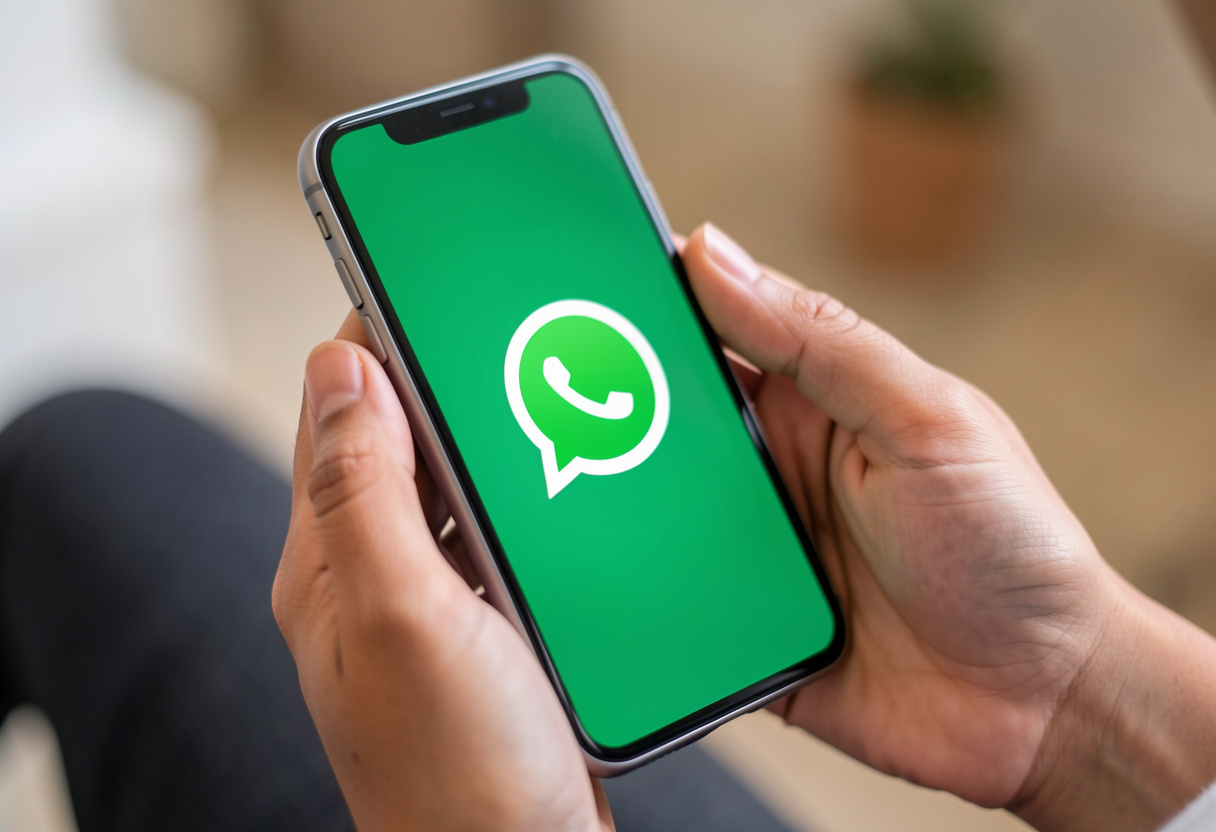 link do WhatsApp com mensagem em um celular com o WhatsApp aberto